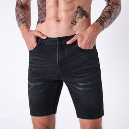 L'monte Men Washed Skinny Fit High-Rise Denim Shorts-98