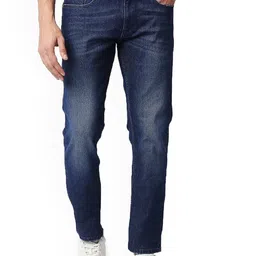Basics Men Jean Slim Fit Low-Rise Low Distress Light Fade Stretchable Jeans-image-86