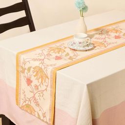 Fabindia Yellow & Pink Printed Pure Cotton Tarinika Table Runner-picture-7