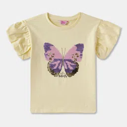 R&B Print Flutter Sleeve Cotton Top-picture-7
