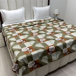 Pure Decor Green& Rust Printed Pure Cotton 260 TC King Size Duvet Cover-image-84