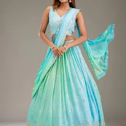 Koskii Embellished Sequinned Ready to Wear Lehenga & Blouse With Dupatta-picture-18