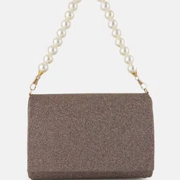 gaura pakhi Embellished Canvas Foldover Clutch-image-0