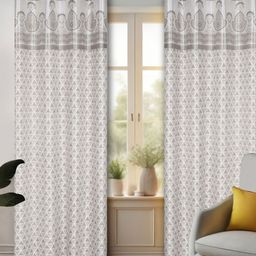 REYANSH DECOR Brown Set of 2 Floral Room Darkening Long Door Curtain-picture-18