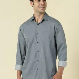 Allen Solly Micro Ditsy Printed Spread Collar Slim Fit Cotton Shirt-image-18