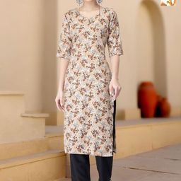 HERE&NOW Women Ethnic Motifs Printed Regular Kurta with Trousers-40