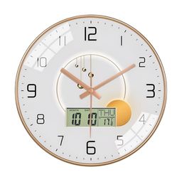 M T BROTHERS Off White & Gold-Toned Printed Contemporary Wall Clock-24