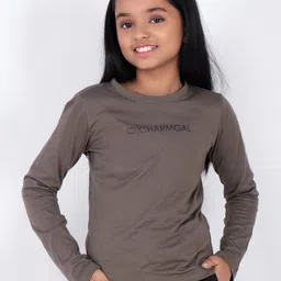 CHARMGAL Girls Typography Printed Round Neck Cotton T-shirt-image-92