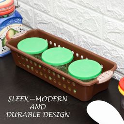 Kuber Industries Peach-Coloured & Brown 2 Pieces Regular Tote Basket Organisers image 5