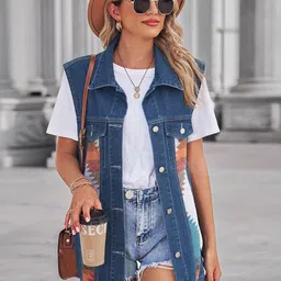 StyleCast Women Lightweight Longline Denim Jacket-picture-32