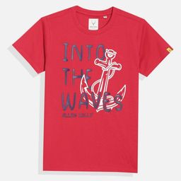Allen Solly Junior Boys Typography Printed Round Neck Cotton T-shirt-22