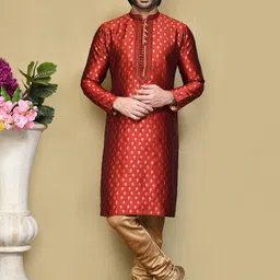 RANAK Men Ethnic Motifs Thread Work Kurta-51