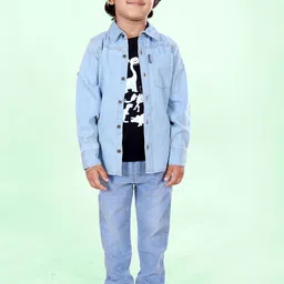 KiddoPanti Boys T-shirt With Trousers & Jacket-image-42
