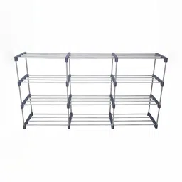 Decent Hut Navy Blue 12 Shelves Metal Foldable Shoe Rack-93