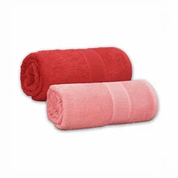 Dollar Red & Peach-Coloured 2 Pieces Cotton 600 GSM Bath Towel-12