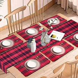 prakartik Set of 7 Red Printed Table Placemats image 5