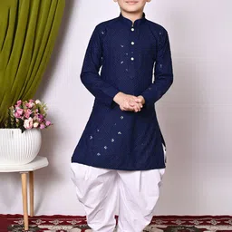 NFC CREATION Boys Embroidered Regular Sequinned Kurta with Patiala-23