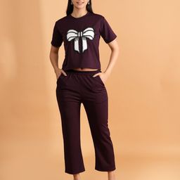 Dreambe Self Design Round Neck T-Shirt With Trousers-picture-10