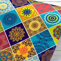 ArtzFolio Blue & Yellow Printed UV Resistant Wallpaper-16