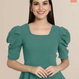 Mast & Harbour Women Pack of 2 Solid Puff Sleeve Regular Top-image-43
