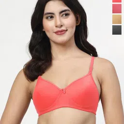 LILY Mfruomalg Women Pack of 4 Full Coverage Lightly Padded Seamless Bra-picture-30