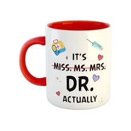 ARTBUG White & Red Printed Ceramic Glossy Finish Dishwasher & Microwave Safe Mugs 350 ml-image-59