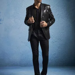VASTRAMAY Men Embroidered Slim-Fit Single-Breasted Two-Piece Suit-image-61