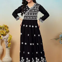 KALINI Chikankari Embroidery Top With Palazzo Co-Ords-picture-28