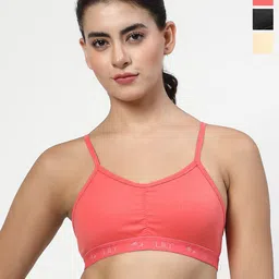 LILY Women Pack Of 3 Full Coverage Seamless Workout Bra-33