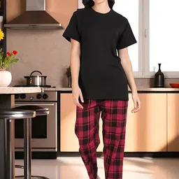 Kryptic Women Checked Pure Cotton Night suit-picture-42