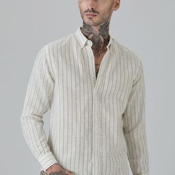 Banana Club Men Classic Slim Fit Semi Sheer Striped Casual Shirt-image-65