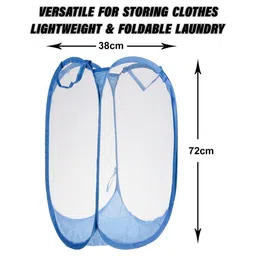 Kuber Industries Blue Laundry Bag With Handle image 5