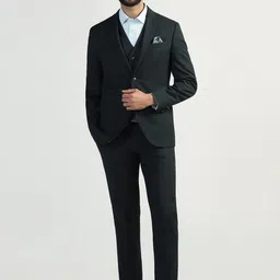 Blackberrys Self-Design Slim Fit Single-Breasted 3 Piece Suits-image-21