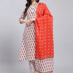 Anouk Rustic Women Floral Printed Regular Kurta with Trousers & With Dupatta-picture-5