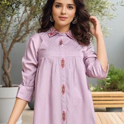 SZN Women Floral Embroidered Bell Sleeve Shirt Style Top-image-40