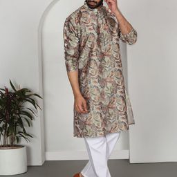 KRAFT INDIA Men Floral Printed Regular Kurta Set-picture-50