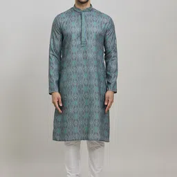 Arihant Rai Sinha Men Floral Printed Regular Kurta with Churidar-image-88
