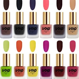 VOLO Set Of 12 Velvet Matte Bold Colors Nail Polish - 8 ml Each-6