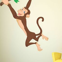 LANSTICK Maroon & Green Tree With Monkey Self-Adhesive Wall Sticker-picture-31