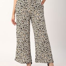 Mystere Paris Leopard Printed Wide-Leg Fit Palazzos-image-65