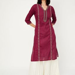 max Women Thread Work Kurta-image-2