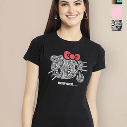 Metronaut Women Pack of 3 Typography Printed Round Neck Cotton T-shirts-image-67