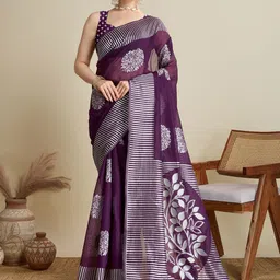 Nayanthara Trends Ethnic Motifs Printed Saree With Blouse Piece-picture-34