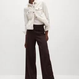 Marks & Spencer Women Flared High-Rise Trousers-image-38
