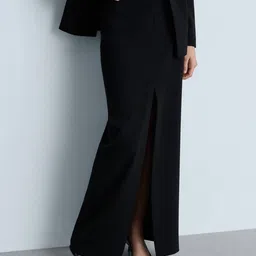 MANGO Front Slit Straight Maxi Skirt-image-46