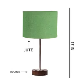 Aura Green Metal Traditional Cylindrical Shaped Table Lamp-image-77