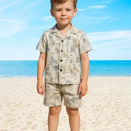 BAESD Boys Printed Short Sleeves Shirt With Shorts-49