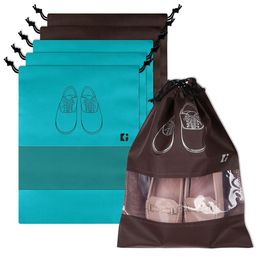 Kuber Industries Green & Coffee Brown 6 Pieces Regular Shoes Organisers-23