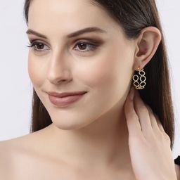 DressBerry Gold-Plated Contemporary Half Hoop Earrings-41