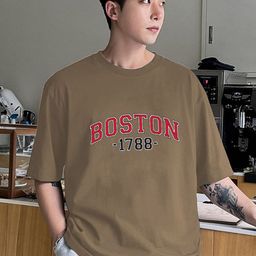 CLAFOUTIS Men Typography Printed Drop-Shoulder Sleeves Applique T-shirt-image-26